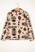 Western Geometric Print Quarter Snap Sherpa Pullover