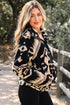 Western Geometric Print Quarter Snap Sherpa Pullover