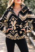 Western Geometric Print Quarter Snap Sherpa Pullover