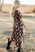 Western Geometric Print Short Sleeve Maxi Dress