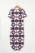 Western Geometric Print Short Sleeve Maxi Dress