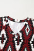 Western Geometric Print Short Sleeve Maxi Dress