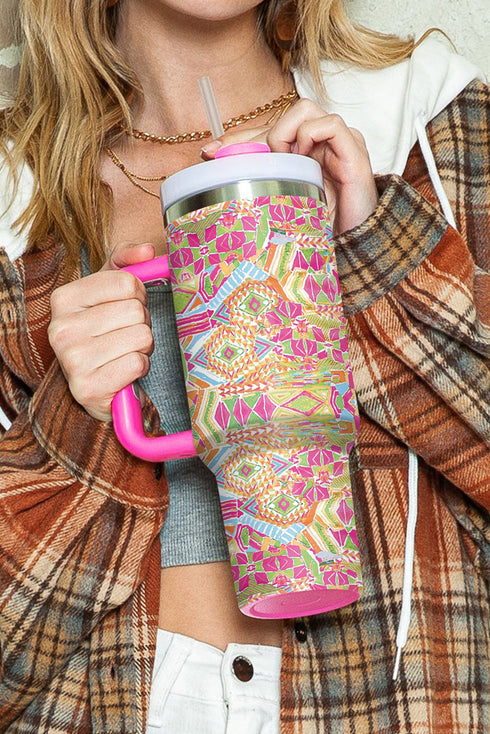 Western Geometric Print Stainless Steel Vacuum Insulated Tumbler