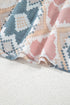 Western Geometric Print Tassel Tie Split Neck Balloon Sleeve Blouse