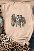 Western Glam Sequin Horse Trio Graphic Short Sleeve Tee