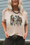 Western Glam Sequin Horse Trio Graphic Short Sleeve Tee