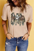 Western Glam Sequin Horse Trio Graphic Short Sleeve Tee