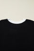 Western Goat Horseshoe Pattern Contrast Trim Short Sleeve Sweater