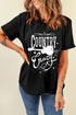 Western Graphic Letter Print Short Sleeve Crew Neck Tee