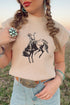 Western Graphic Mock Neck Sleeveless Ribbed Knit Top