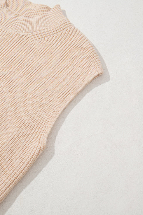 Western Graphic Mock Neck Sleeveless Ribbed Knit Top