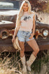 Western Graphic Mock Neck Sleeveless Ribbed Knit Top