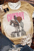 Western Graphic Print Bleached Effect Short Sleeve Tee