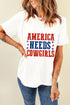 Western Graphic Print Crew Neck Short Sleeve Tee
