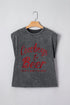 Western Graphic Print Distressed Cotton Blend Muscle Tee