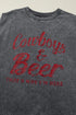 Western Graphic Print Distressed Cotton Blend Muscle Tee