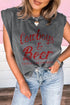 Western Graphic Print Distressed Cotton Blend Muscle Tee
