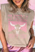 Western Graphic Print Distressed Cotton Blend Muscle Tee