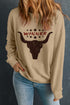 Western Graphic Print Drop Shoulder Crew Neck Sweatshirt