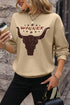 Western Graphic Print Drop Shoulder Crew Neck Sweatshirt
