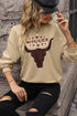 Western Graphic Print Drop Shoulder Crew Neck Sweatshirt