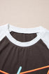 Western Graphic Print Raglan Sleeve Crew Neck Tee