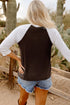 Western Graphic Print Raglan Sleeve Crew Neck Tee
