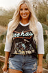 Western Graphic Print Raglan Sleeve Crew Neck Tee