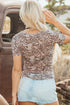 Western Graphic Print Sheer Mesh Slim Fit Tee