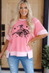 Western Graphic Raw Edge Oversized Tee