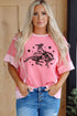 Western Graphic Raw Edge Oversized Tee