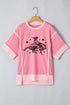 Western Graphic Raw Edge Oversized Tee