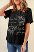 Western Graphic Round Neck Short Sleeve Tee