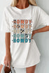 Western Graphic Star Print Loose Fit Crew Neck Tee
