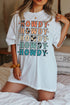 Western Graphic Star Print Loose Fit Crew Neck Tee