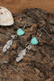 Western Heart And Feather Alloy Drop Earrings
