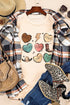Western Heart Graphic Print Short Sleeve Relaxed T-shirt