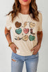 Western Heart Graphic Print Short Sleeve Relaxed T-shirt