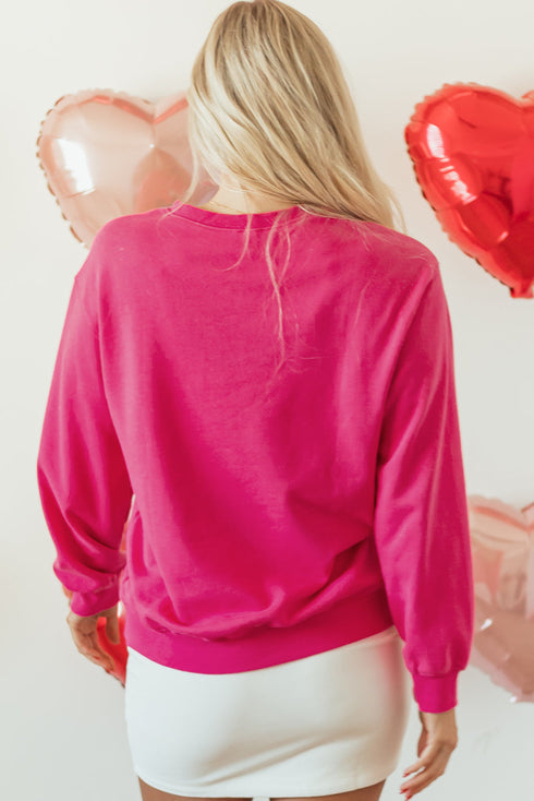 Western Heart Graphic Sequin Pullover Sweatshirt