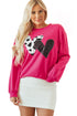 Western Heart Graphic Sequin Pullover Sweatshirt
