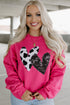 Western Heart Graphic Sequin Pullover Sweatshirt