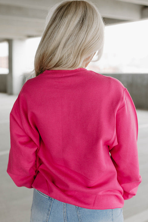 Western Heart Graphic Sequin Pullover Sweatshirt