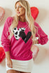 Western Heart Graphic Sequin Pullover Sweatshirt