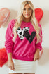 Western Heart Graphic Sequin Pullover Sweatshirt