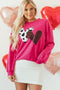 Western Heart Graphic Sequin Pullover Sweatshirt