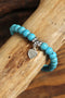 Western Heart Pendant Beaded Alloy Wrist Bracelet