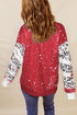 Western Heifer Graphic Bleached Effect Pullover Sweatshirt