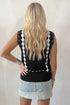 Western Horse Geometric Print Mock Neck Sweater Vest