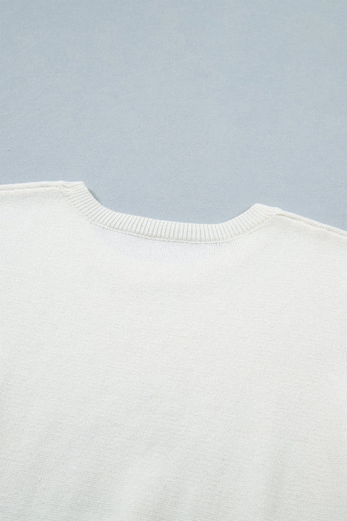 Western Horse Head Graphic Print Knit Short Sleeve Sweater