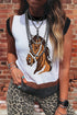 Western Horse Head Graphic Print Knit Sweater Vest